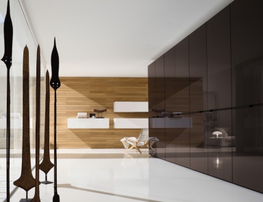 Stylish and practical wardrobe battente Mood, Rossetto Armobil