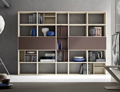 Bookcase with open and closed sections Slim, ACF International