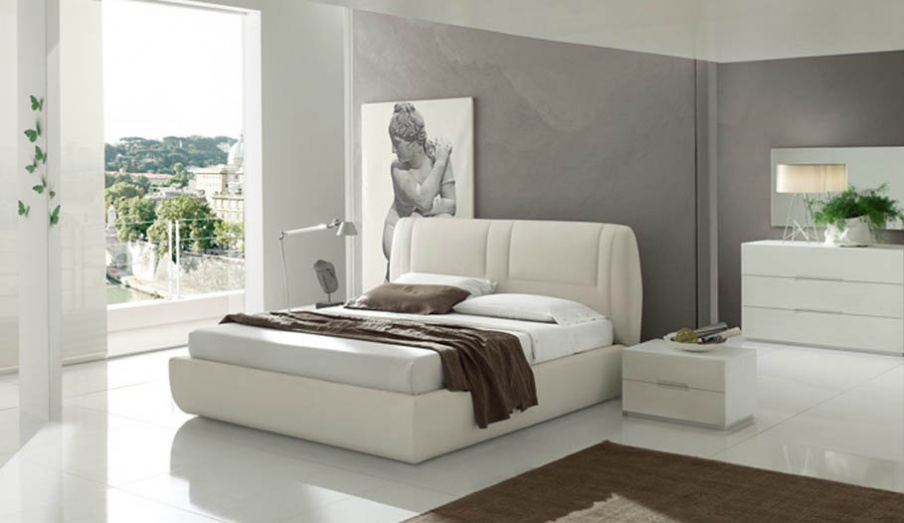 Double bed made of wood and skin Soft, ACF International - Luxury ...