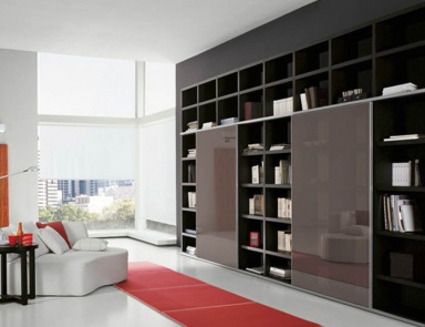 Bookcase with hinged doors and open shelves Bookcase Kubo Collection, ACF International