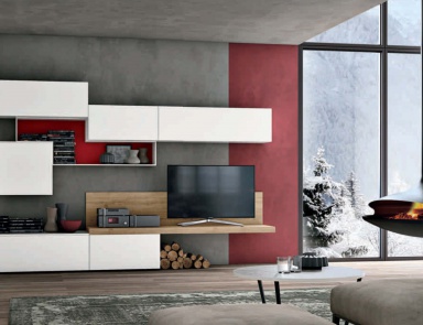 Modular system with space for TV Seta, Maronese