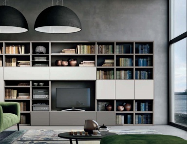 Modular system with a niche for TV Seta, Maronese