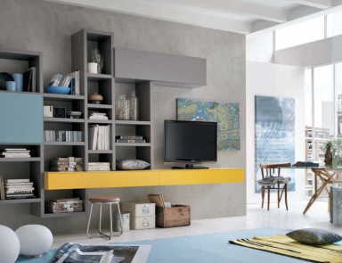 Modular system with shelves Seta, Maronese