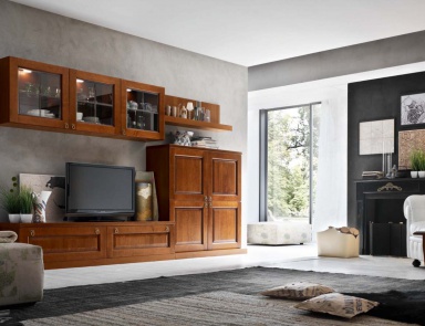 Modular system with shelves for TV Asolana, Maronese