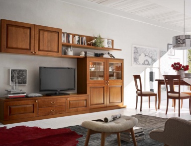 Modular system with shelves for TV Asolana, Maronese