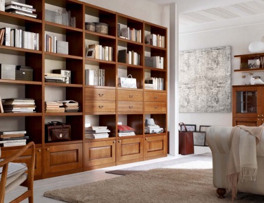 Modular system with many open shelves Asolana, Maronese