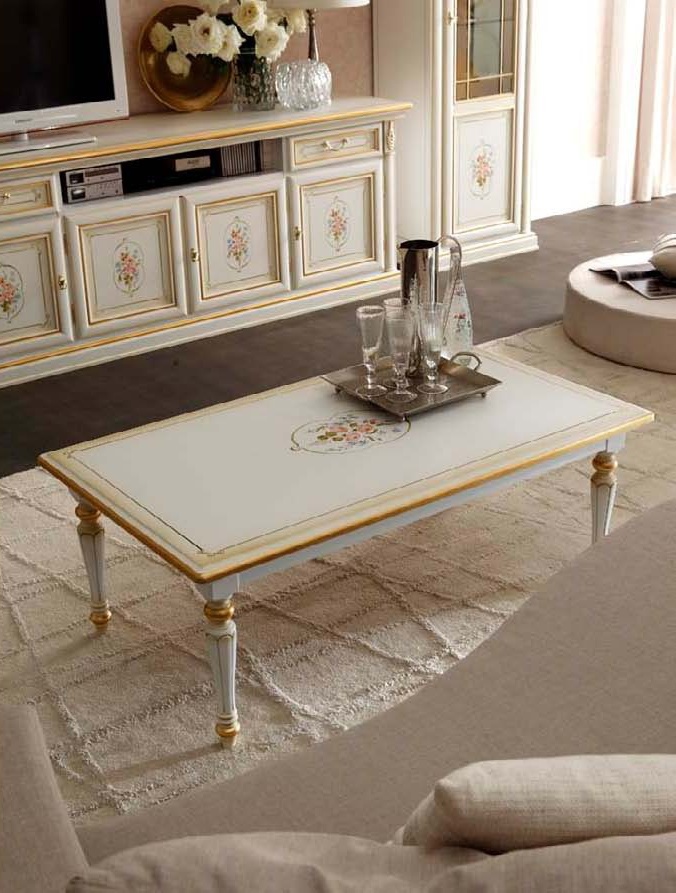 Coffee Table With Decorative Carved Wood Milano Maronese Luxury Furniture Mr