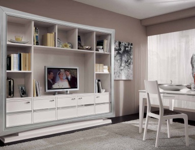 Storage system in white lacquer with 5 doors Sogni, Arve Style