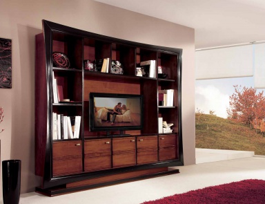 Storage system in lacquer mocha with 5 doors Sogni, Arve Style