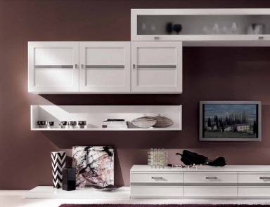 Modular system in white lacquer and steel fittings Sogni, Arve Style