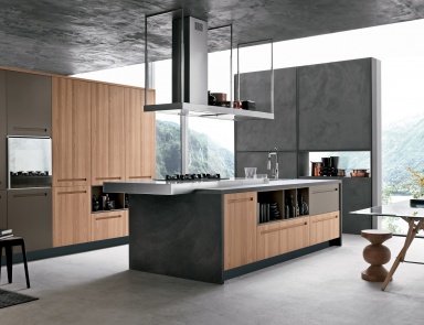 Kitchen (kitchen set) on the frame made of wood veneer Mood, Stosa