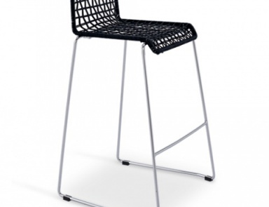 Light bar stool with metal frame, Stosa