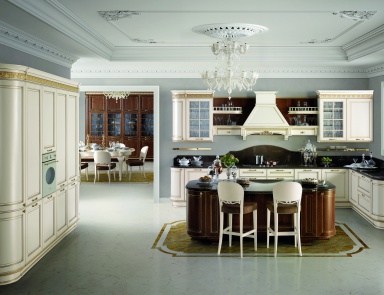 Kitchen (kitchen set) with hand carved Dolcevita, Stosa