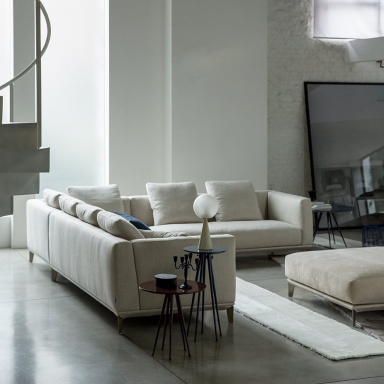 Modular sofa with pouffe Dylan