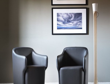 Chair in leather upholstery Ali, Miniforms