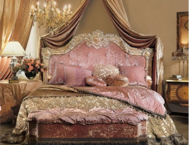 Double bed with upholstered high headboard, Coco - Provasi