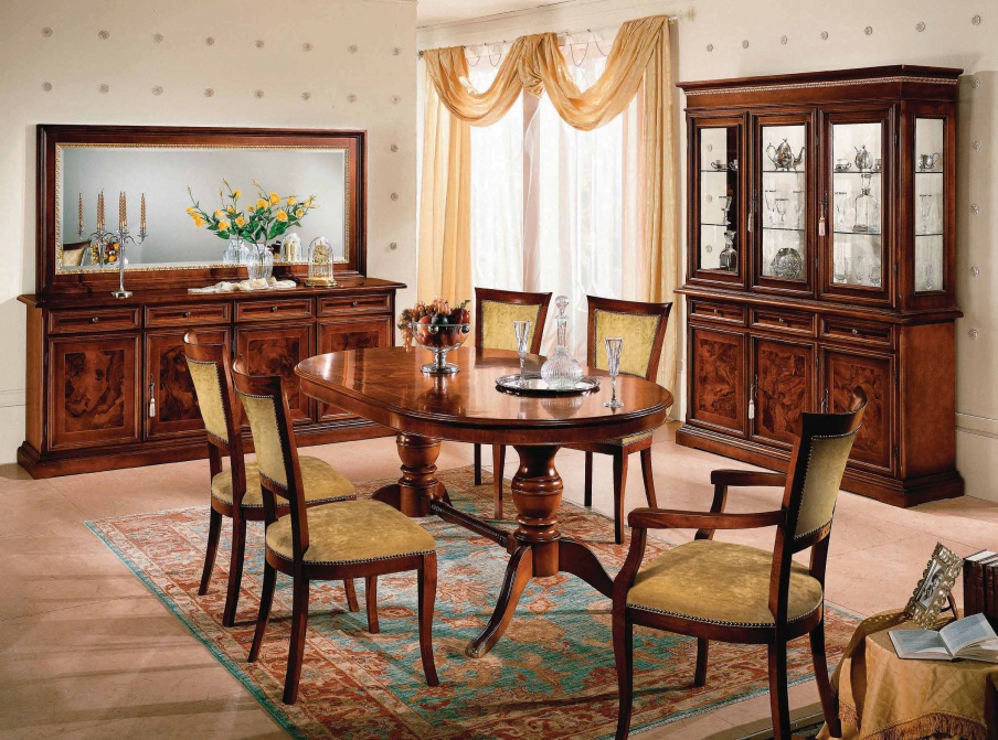 Dining room (dining set) with a frame made of natural wood, Scappini ...