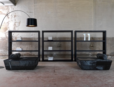 Cylindrical pouf with cushion Newhall, Domingo Salotti