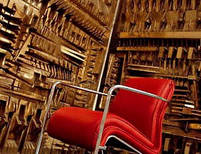 Armchair with metal frame upholstered in Eco leather, Mascheroni