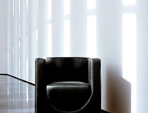 Chair leather upholstered Faro, Mascheroni