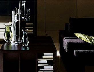 Low table in dark oak veneer, Tema - Presotto