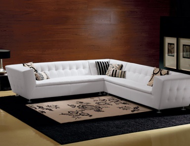 Corner sofa in leather / textile upholstery, MAXISOFT - Valdichienti