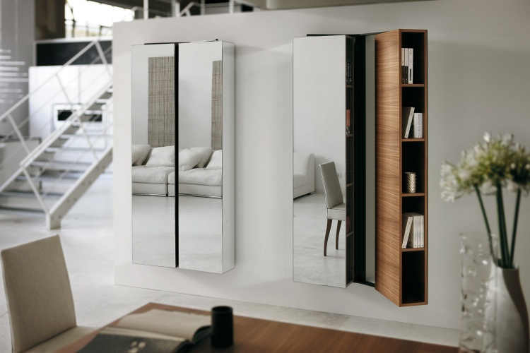 The Libra mirror built-in wardrobe made of solid wood, Porada Arredi S. r.l.