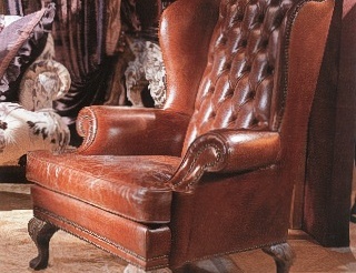 Leather chair with high back - Provasi