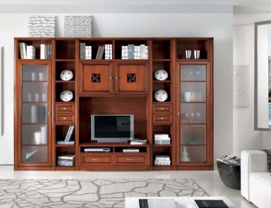 Storage system wood Acropolis, features tisettanta furnishings - Luxury  furniture MR