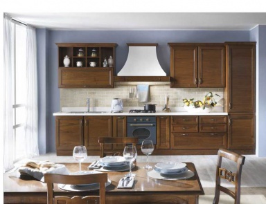 Set for the kitchen made of solid wood and glass Noemy, Onlywood