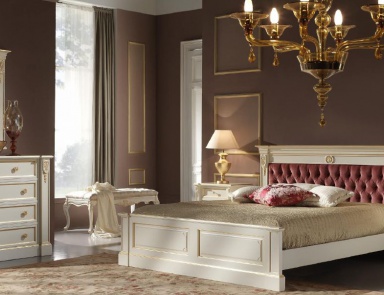 Bedroom set in lacquer finish threaded Beatrice, Onlywood