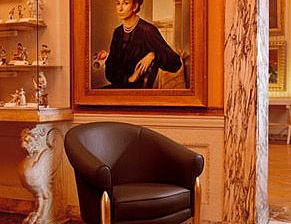 Chair leather upholstered Villa d'este, Mascheroni