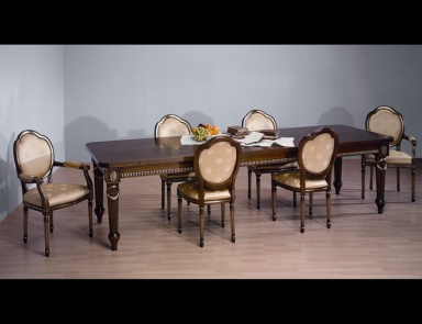 Set for the dining room in veneer with inlaid TAV300, Onlywood