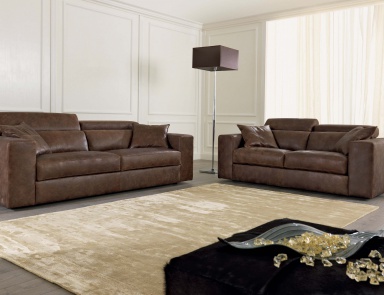 Living room set in the finishing of leather, Ascot, Tosconova