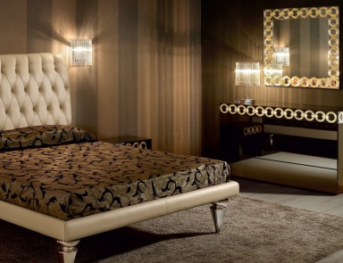 Bed with legs in Murano glass Gran Canal, Reflex Angelo