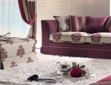 Living room set in classic upholstery textile Glamour, Tosconova