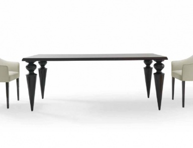 Dining table with legs in Murano glass Gran Canal 72 Legno, Reflex Angelo