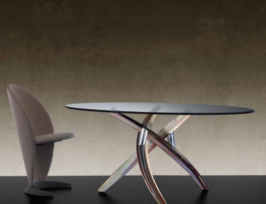 Dining table with glass top Fili D'erba 72, Reflex Angelo