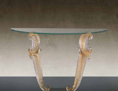 Console with legs in Murano glass, Casanova, Reflex Angelo