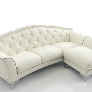 The four-seater sofa with pouf Illusion
