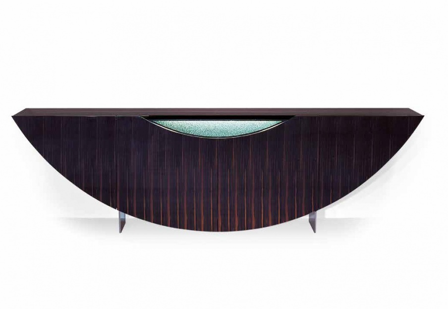 Buffet Credenza Ebony Feet On A Steel Gondola Reflex Angelo