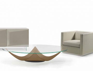 Table with glass top 40 Vela, Reflex Angelo