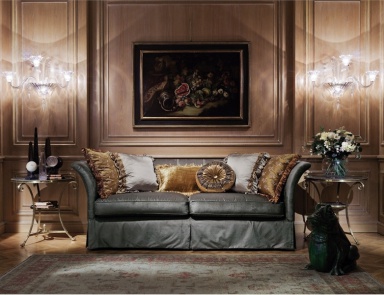 Sofa with curved armrests, Carol - Provasi