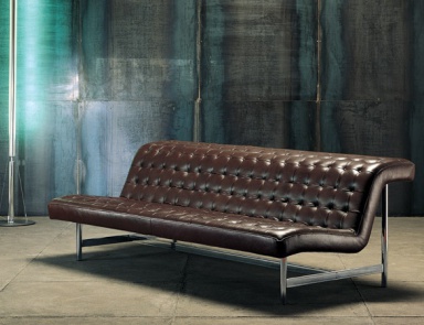 Bench in leather upholstery, AMERIGO - Valdichienti