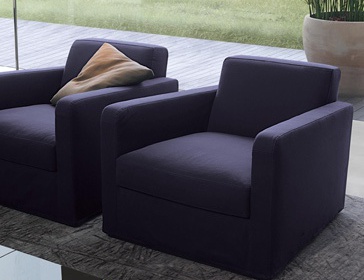 Chair in leather / textile upholstery, BERTA - JESSE