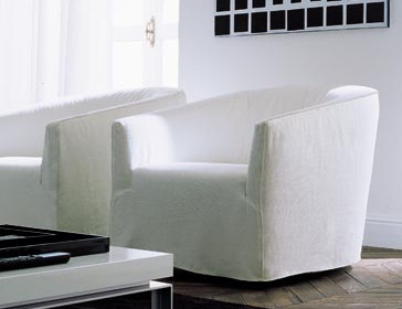 Chair in leather / textile upholstery, CHANTAL - JESSE