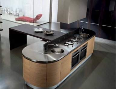 Set for the kitchen in veneer finish Integra, Pedini