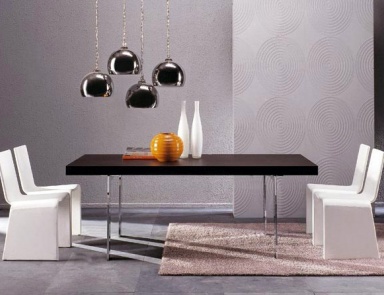 Dining glass / wooden table, Manhattan - Porada