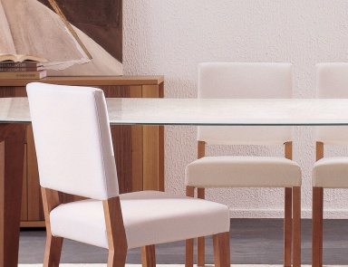 Chair with upholstered back and seat, Marylin - Porada