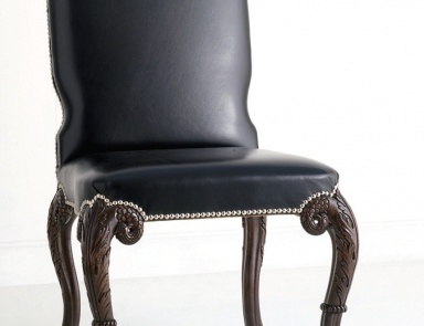 Chair made of solid wood upholstered in leather, Chelini